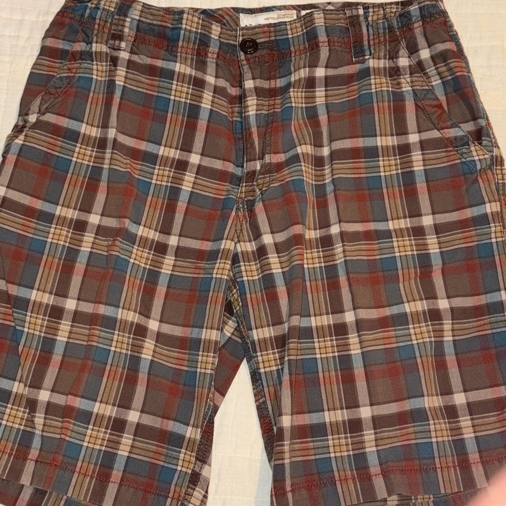Aeropostale Men's Size 32 Plaid Shorts - Blue, Brown, Red